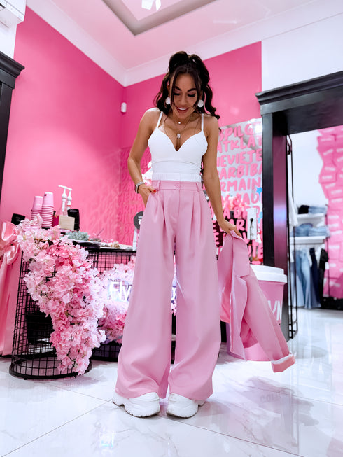 "WHITE LINE" Classic Trousers - SOFT PINK